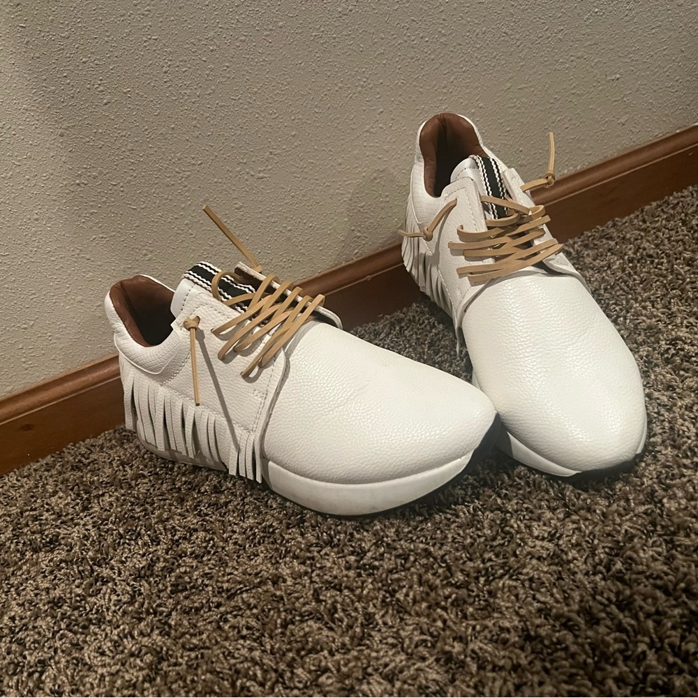 White Fringe Women’s Sneakers